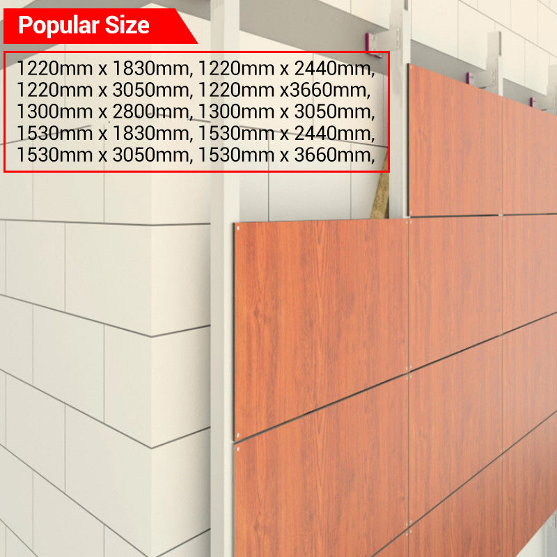 Decorative Wooden Modern Fireproof Anti-uv Exterior Hpl Compact Laminate Wall Cladding Panels / Boards