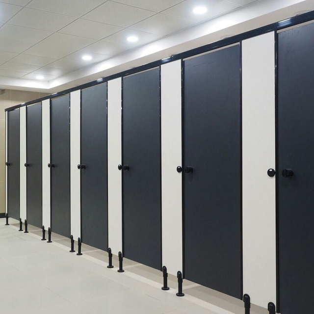 新しいデザイン商用HPLパネルトイレキュービクルパーティション 